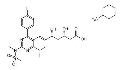 (+)-7-[4-(4-fluorophenyl)-6-isopropyl-2-(N-methyl-N-methylsulfonylamino)pyrimidin-5-yl]-(3R,5S)-dihydroxy-(E)-heptenoic acid cyclohexylammonium salt Structure