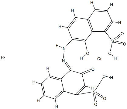 hydrogen [3-hydroxy-4-[(1-hydroxy-8-sulpho-2-naphthyl)azo]naphthalene-1-sulphonato(4-)]chromate(1-) Structure