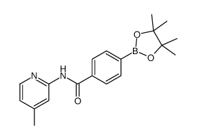 N-(4-甲基-吡啶-2-基)-4-(4,4,5,5-四甲基 -[1,3,2]二噁硼烷-2-基)-苯甲酰胺结构式
