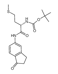 1,1-dimethylethyl ((1S)-3-(methylthio)-1-{[(1-oxo-2,3-dihydro-1H-inden-5-yl)amino]carbonyl}propy)carbamate Structure