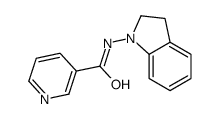 N-(2,3-dihydroindol-1-yl)pyridine-3-carboxamide结构式
