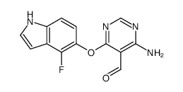 4-amino-6-[(4-fluoro-1H-indol-5-yl)oxy]pyrimidine-5-carbaldehyde结构式