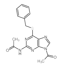 N-(9-acetyl-6-benzylsulfanyl-purin-2-yl)acetamide结构式