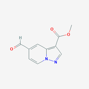 5-甲酰基吡唑并[1,5-a]吡啶-3-羧酸甲酯结构式