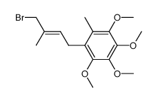 (E)-1-(4-bromo-3-methylbut-2-en-1-yl)-2,3,4,5-tetramethoxy-6-methylbenzene结构式