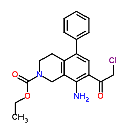 Ethyl 8-amino-7-(chloroacetyl)-5-phenyl-3,4-dihydro-2(1H)-isoquinolinecarboxylate Structure