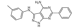 4-amino-3-(3-methylphenyl)amino-6-phenylpyrazolo[3,4-d]pyrimidine Structure