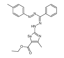 4-methyl-2-(3-phenyl-5-p-tolyl-formazan-1-yl)-selenazole-5-carboxylic acid ethyl ester Structure