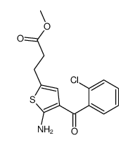 2-Amino-3-(2-chlorobenzoyl)-5-(2-carbomethoxyethyl)thiophene结构式