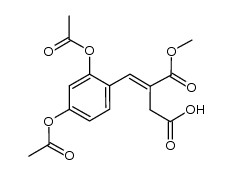 (E)-4-(2,4-diacetoxyphenyl)-3-(methoxycarbonyl)but-3-enoic acid结构式