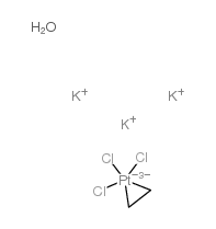 Platinate(1-),trichloro(h2-ethene)-, potassium (1:1) Structure