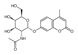 4-甲基伞形酮基2-乙酰氨基-2-脱氧-α-D-吡喃半乳糖苷结构式