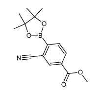 3-氰基-4-(四甲基-1,3,2-二氧杂硼烷-2-基)苯甲酸甲酯结构式