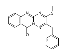 3-methylthio-2-benzyl-3,4-dihydro-10H-(1,2,4)triazino(3,2-b)quinazolin-10-one结构式