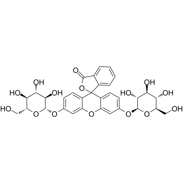 荧光素-二-β-D-吡喃葡萄糖苷结构式