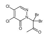 4,5-dichloro-2-(1,1-dibromo-2-oxopropyl)pyridazin-3-one结构式