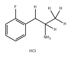 (±)-2-Fluoroamphetamine-D5 (side chain) hydrochloride solution结构式