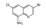 3-溴-6-氯喹啉-8-胺结构式