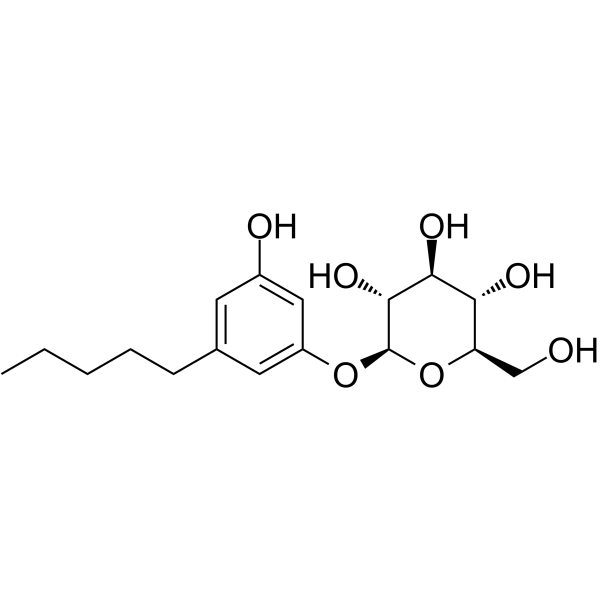 3-Hydroxy-5-pentylphenyl β-D-glucopyranoside Structure