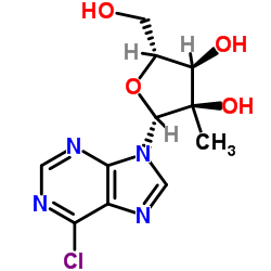 6-氯-9-(2-C-甲基-beta-D-呋喃核糖基)-9H-嘌呤结构式