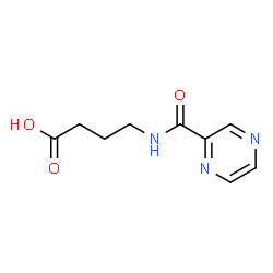 4-(吡嗪-2-甲酰氨基)丁酸结构式
