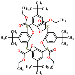4-叔丁基-1-(乙氧羰基甲氧基)硫杂杯[4]芳烃结构式