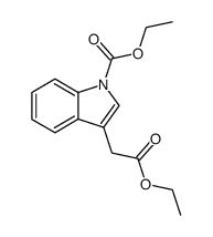 3-ethoxycarbonylmethyl-indole-1-carboxylic acid ethyl ester structure