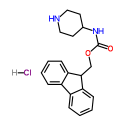 4-(Fmoc-氨基)哌啶 盐酸盐结构式