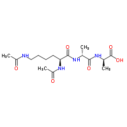 乙酰基-赖氨酰(乙酰基)-D-丙氨酰-D-丙氨酸结构式