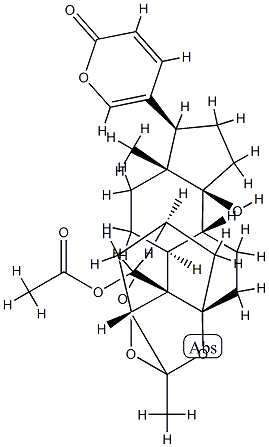 19-Acetoxy-1β,3β,5-[ethylidynetris(oxy)]-14-hydroxy-5β,14β-bufa-20,22-dienolide结构式