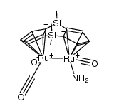 [(η5-C5H3)2(SiMe2)2]Ru2(CO)3(NH3)结构式