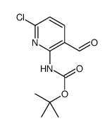 6-氯-3-甲酰基吡啶-2-基氨基甲酸叔丁酯结构式