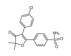4-(3-(4-chlorophenyl)-5,5-dimethyl-4-oxo-4,5-dihydrofuran-2-yl)benzenesulfonamide结构式