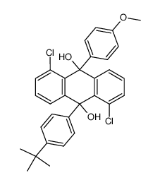 1,5-dichloro-9,10-dihydroanthracene-9-(4-(1,1,-dimethylethyl)phenyl)-10-(4-methoxyphenyl)9,10-diol结构式