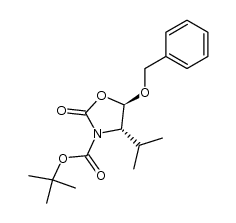 (4S,5R)-5-benzyloxy-3-tert-butoxycarbonyl-4-iso-propyl-2-oxazolidinone结构式
