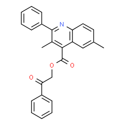 2-oxo-2-phenylethyl 3,6-dimethyl-2-phenyl-4-quinolinecarboxylate结构式