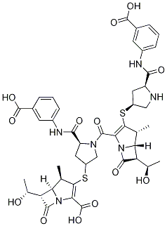 (4R,5S,6S)-3-[[(3S,5S)-5-[[(3-Carboxyphenyl)aMino]carbonyl]-1-[[(4R,5S,6S)-3-[[(3S,5S)-5-[[(3-carboxyphenyl)aMino]carbonyl]-3-pyrrolidinyl]thio]-6-[(1R)-1-hydroxyethyl]-4-Methyl-7-oxo-1-azabicyclo[3.2.0]hept-2-en-2-yl]carbonyl]-3-pyrrolidinyl]thio]-6-[(1R)-1-hydroxyethyl]-4-Methyl-7-oxo-1-azabicyclo[3.2.0]hept-2-ene-2-carboxylic Acid Structure
