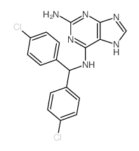 N-[bis(4-chlorophenyl)methyl]-5H-purine-2,6-diamine结构式