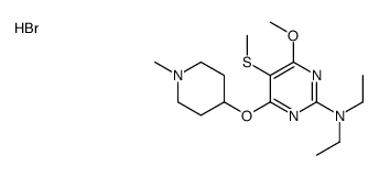N,N-diethyl-4-methoxy-6-(1-methylpiperidin-4-yl)oxy-5-methylsulfanylpyrimidin-2-amine,hydrobromide Structure