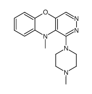 10-methyl-1-(4-methyl-piperazin-1-yl)-10H-benzo[b]pyridazino[4,5-e][1,4]oxazine结构式