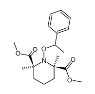cis-2,6-dimethyl-1-(1-phenylethoxy)piperidine-2,6-dicarboxylic acid dimethyl ester Structure