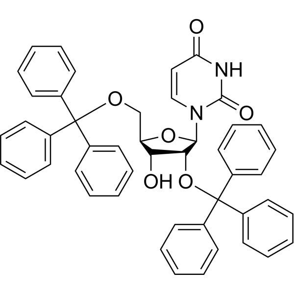 1-[4-hydroxy-3-trityloxy-5-(trityloxymethyl)oxolan-2-yl]pyrimidine-2,4-dione结构式