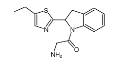 2-amino-1-[2-(5-ethyl-1,3-thiazol-2-yl)-2,3-dihydroindol-1-yl]ethanone结构式