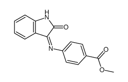 4-[2-Oxo-1,2-dihydro-indol-(3Z)-ylideneamino]-benzoic acid methyl ester Structure
