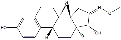 3,17β-Dihydroxy-1,3,5(10)-estratrien-16-one O-methyl oxime结构式
