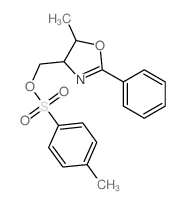 5-methyl-4-[(4-methylphenyl)sulfonyloxymethyl]-2-phenyl-4,5-dihydro-1,3-oxazole结构式