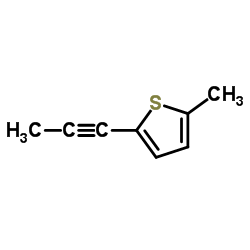 Thiophene, 2-methyl-5-(1-propynyl)- (9CI)结构式