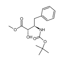 N-(tert-butyloxycarbonyl)-(2S,3R)-3-amino-2-hydroxy-4-phenylbutanoic acid methyl ester结构式