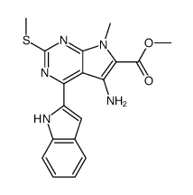 methyl 5-amino-4-(1H-indolo-2-yl)-7-methyl-2-(methylsulfanyl)-7H-pyrrolo[2,3-d]pyrimidine-6-carboxylate Structure