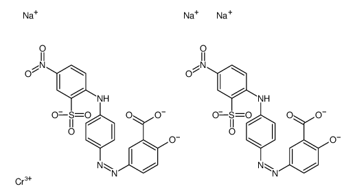 trisodium bis[2-hydroxy-5-[[4-[(4-nitro-2-sulphophenyl)amino]phenyl]azo]benzoato(3-)-O1,O2]chromate(3-)结构式